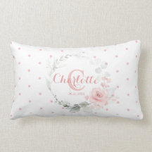 Acuarela rosa Floral Polka Dots Chica Nursery