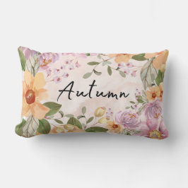 Cojín Lumbar Adorable Autumable Watercolorgarden Floral Script