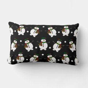 Cojín Lumbar Adorable Black Snowman Pillow