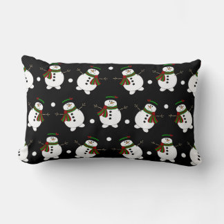 Cojín Lumbar Adorable Black Snowman Pillow