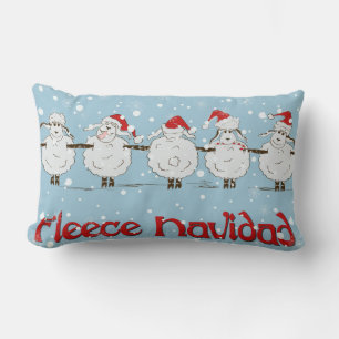Cojín Lumbar Adorable FUNNY Fleece Navidad Navidad ovejas