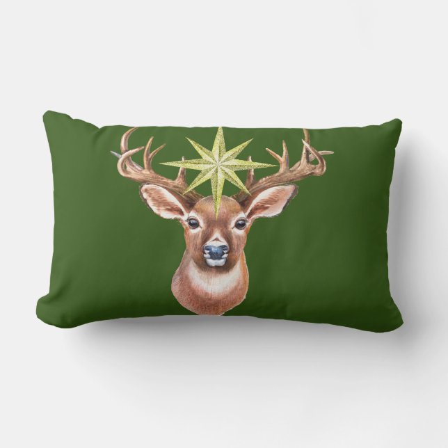 Cojín Lumbar Adorables Navidades Deer Lumbar Pillow (Anverso)