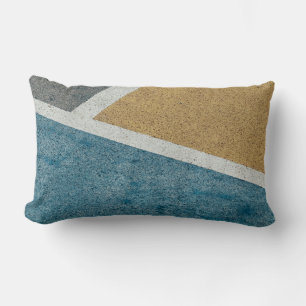 Cojín Lumbar Adosado gris, amarillo y azul