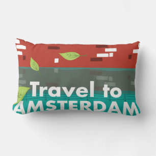 Cojín Lumbar Afiche de la época de Ámsterdam