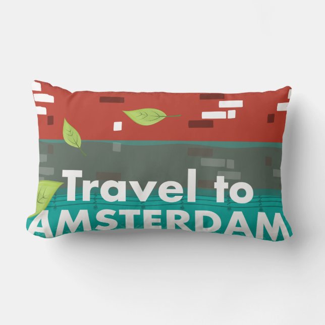 Cojín Lumbar Afiche de la época de Ámsterdam (Anverso)