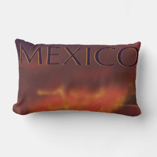 Cojín Lumbar Afiche de viaje del volcán de México