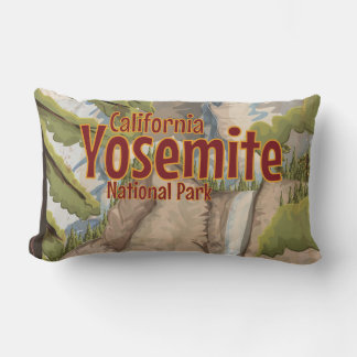 Cojín Lumbar Afiche de Yosemite vintage