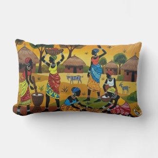 Cojín Lumbar African women at work Throw Cushion