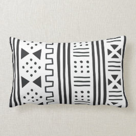 Cojín Lumbar Africano blanco MudCloth del negro el | inspirado