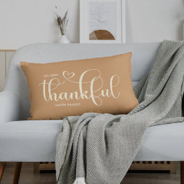 Cojín Lumbar Agradecido Nombre de Familia Personalizado Naranja