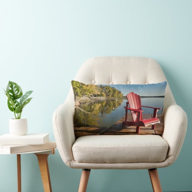 Cojín Lumbar Agua | Cátedra Adirondack en el lago (Silla)