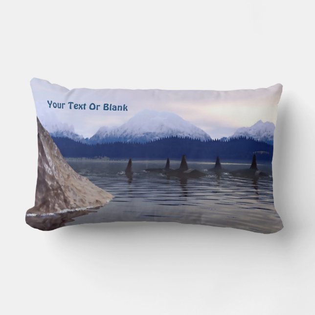 Cojín Lumbar Agua oscura Orca (Anverso)