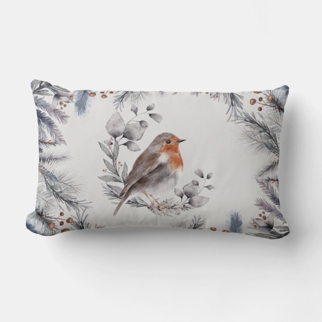 Cojín Lumbar Agua Pintada Invierno Percha Pino Pino Tos (Anverso)