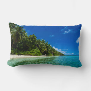 Cojín Lumbar Aguas Azules de una Playa Tropical