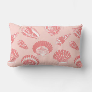 Cojín Lumbar Aguas marinas: rosa y blanca de coral