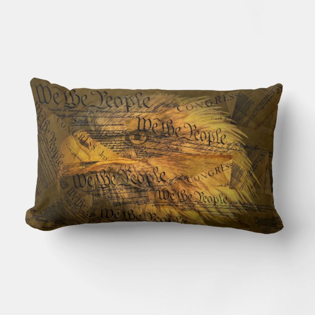 Cojín Lumbar Águila calva estadounidense constitucional (Anverso)