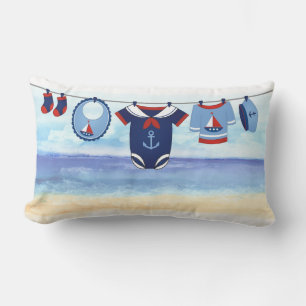 Cojín Lumbar Ahoy es un niño Baby Shower Pillow