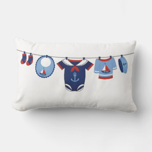 Cojín Lumbar Ahoy es un niño Baby Shower Pillow