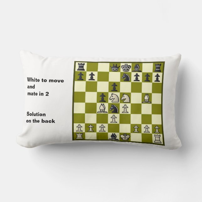 Cojín Lumbar Ajedrez Mate En 2 Rompecabezas #2 (Anverso)