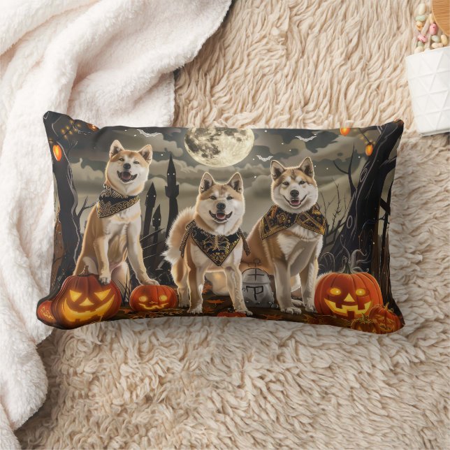 Cojín Lumbar Akita Halloween Spooky (Manta)