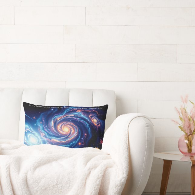 Cojín Lumbar Al principio, Dios y el Verso de la Creación (Sofá)