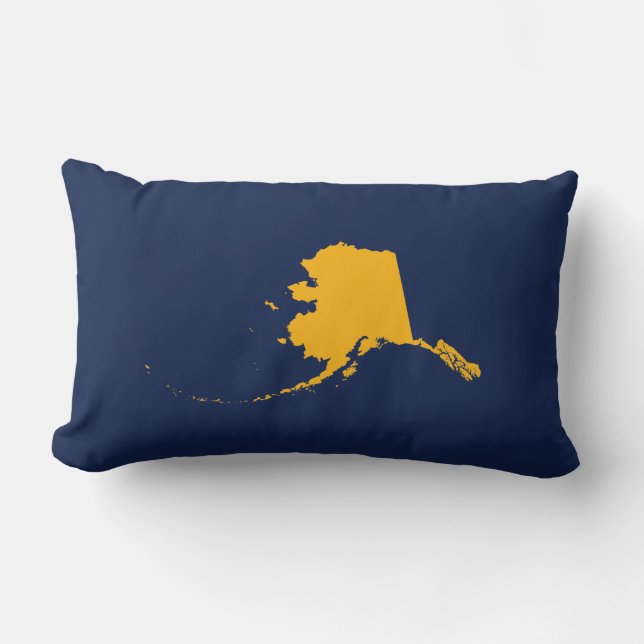 Cojín Lumbar Alaska en azul y oro (Anverso)