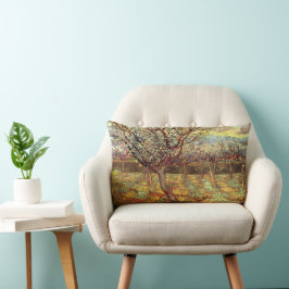 Cojín Lumbar Albaricoqueros en flor por Vincent van Gogh