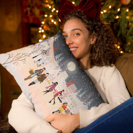 Cojín Lumbar Aldea de Navidades de vacaciones de invierno