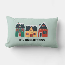 Cojín Lumbar Aldea de vacaciones, acogedoras casas de Navidades