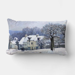 Cojín Lumbar Alfred Sisley Place du Chenil en Marly, nieve 