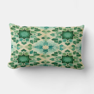 Cojín Lumbar Algerian Zellige Green Turquoise Decorative Pillow