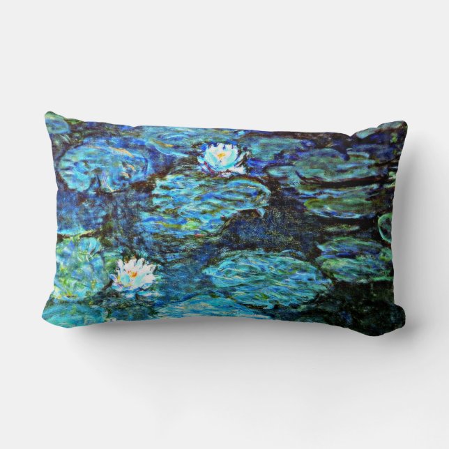 Cojín Lumbar Alilides de agua azul de Monet (Reverso )
