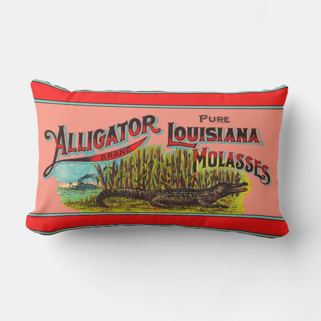 Cojín Lumbar Alligator Louisiana Molasses (Anverso)