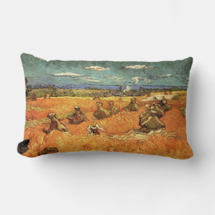 Cojín Lumbar Almiares de trigo con segador por Vincent van Gogh