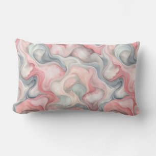 Cojín Lumbar “Almohada lumbar abstracta rosa y gris