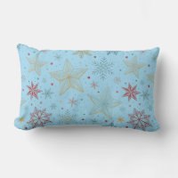 "Almohada lumbar con patrón de estrella azul paste