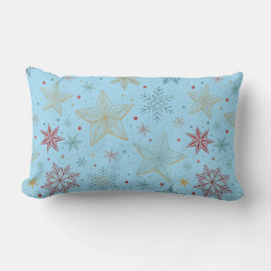 Cojín Lumbar "Almohada lumbar con patrón de estrella azul paste
