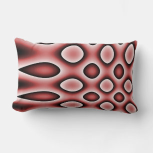 Cojín Lumbar Almohada, Patrón de Lunares Deformados, Rojo