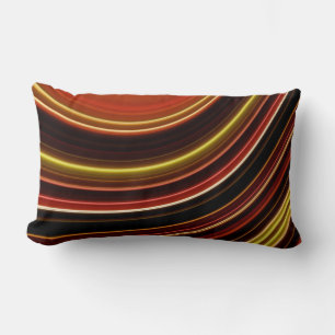Cojín Lumbar Almohada, rayas de neón curvas, dorado naranja