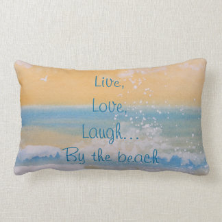 Cojín Lumbar Almohada-Vivo, ame, ría… por la playa….