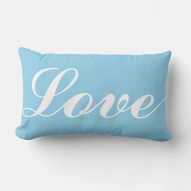 Cojín Lumbar Almohadilla de madera - Amor (azul claro) (Anverso)