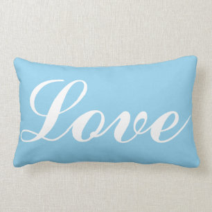 Cojín Lumbar Almohadilla de madera - Amor (azul claro)