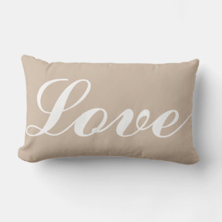 Cojín Lumbar Almohadilla de madera - Amor (Beige)