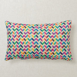 Cojín Lumbar Almohadilla de madera - Zigzag multicolor