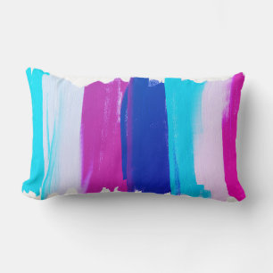 Cojín Lumbar Almohadón de rayas de líneas de arte abstracto ros