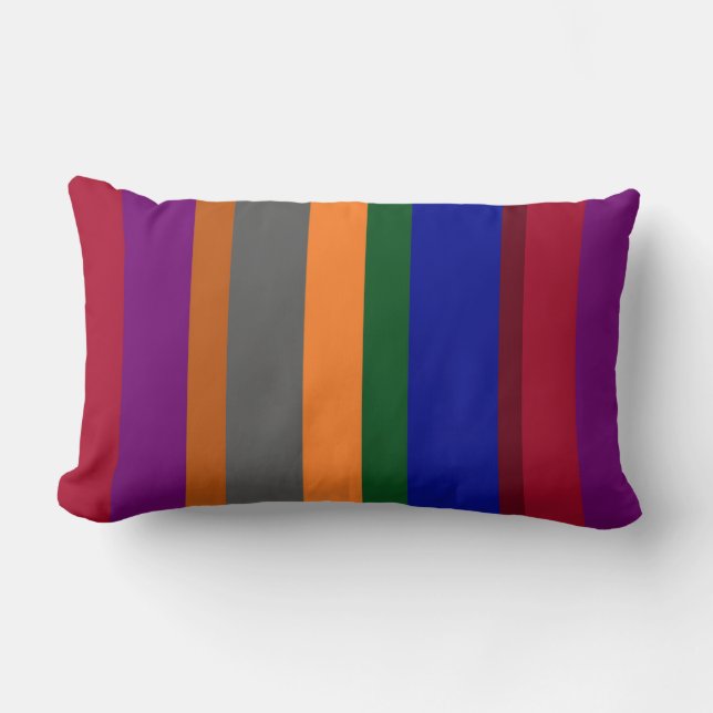 Cojín Lumbar Almohadón de rayas multicolores (Anverso)
