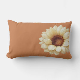 Cojín Lumbar Almohadón de terracota con girasol grande