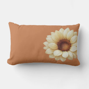 Cojín Lumbar Almohadón de terracota con girasol grande