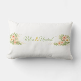 Cojín Lumbar  Almohadón doble de flores elegantes para relajars