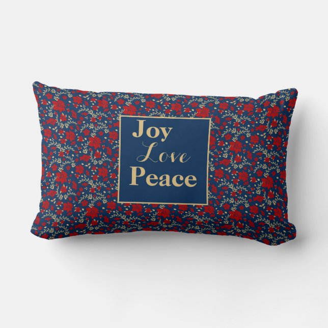 Cojín Lumbar Almohadón Joy Love Peace (Reverso )